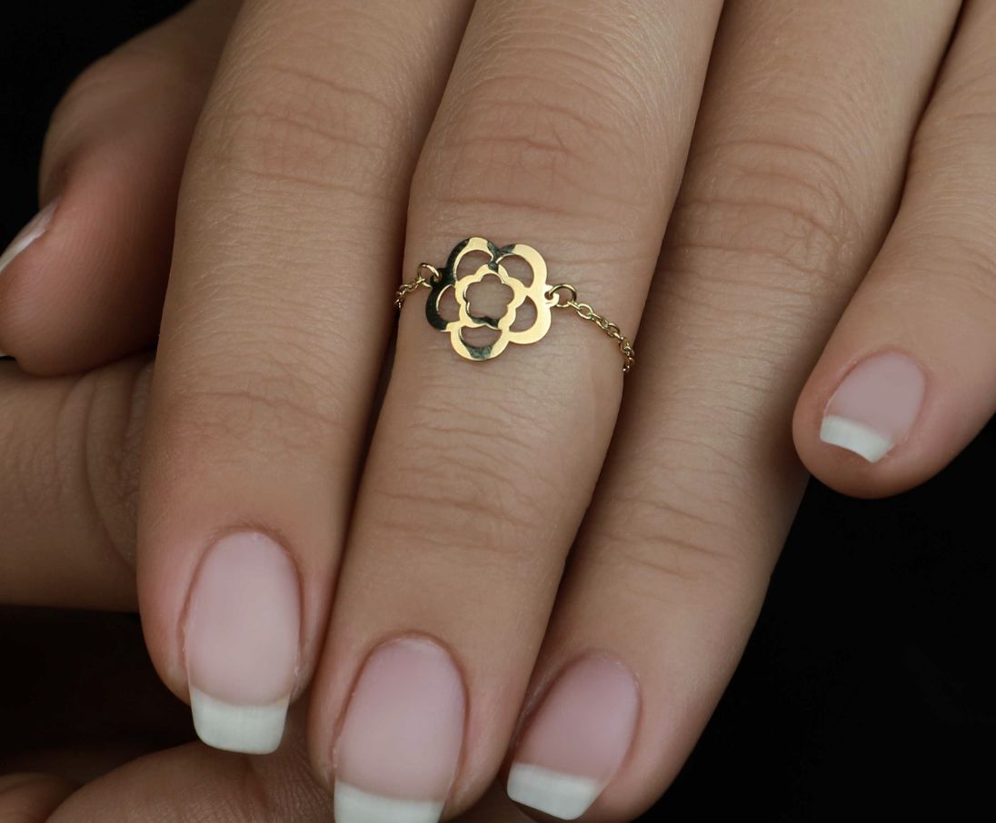 18k chain ring