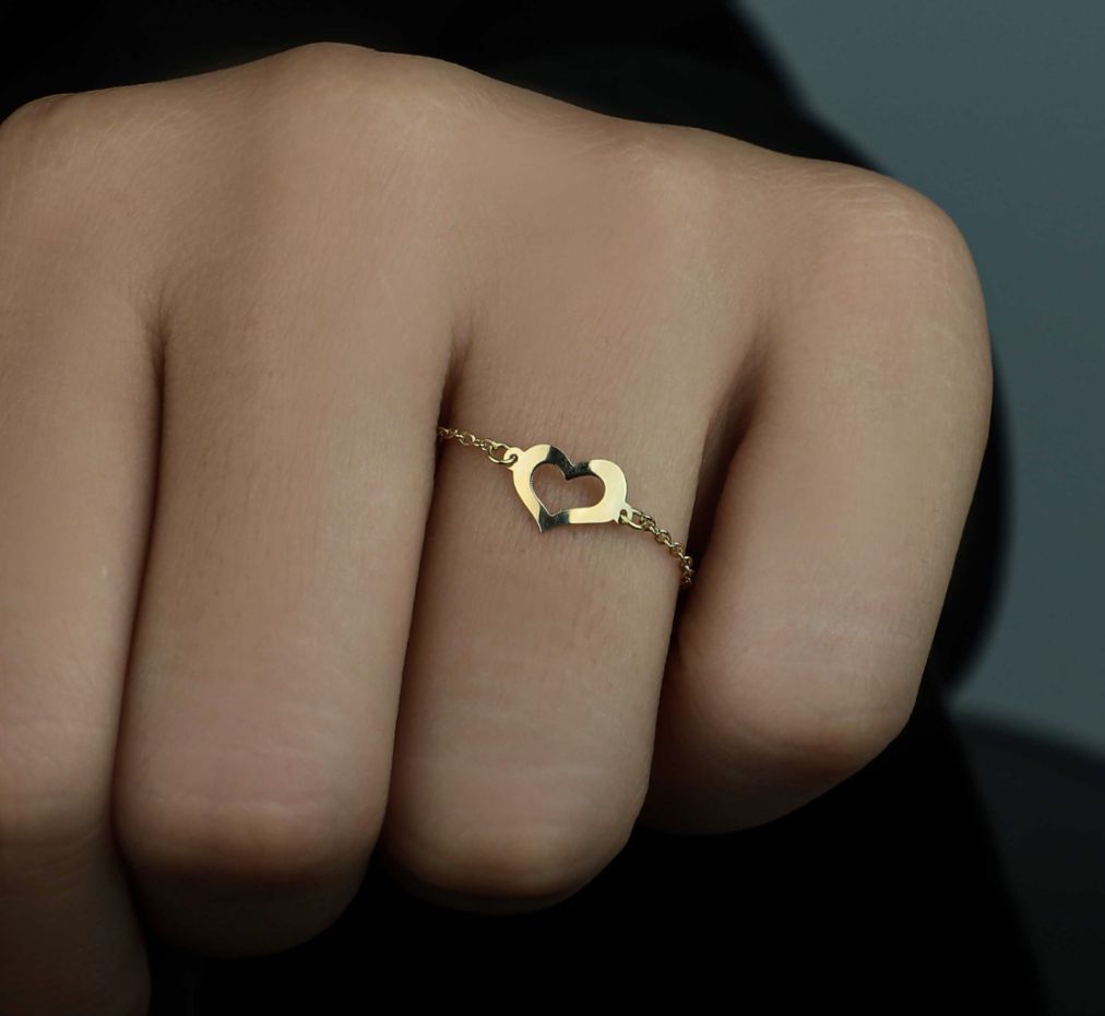 18K gold chain ring